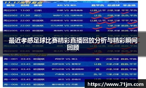 最近孝感足球比赛精彩直播回放分析与精彩瞬间回顾