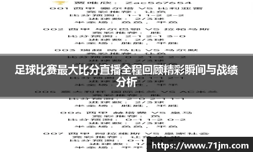 足球比赛最大比分直播全程回顾精彩瞬间与战绩分析