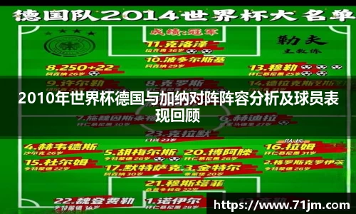 2010年世界杯德国与加纳对阵阵容分析及球员表现回顾